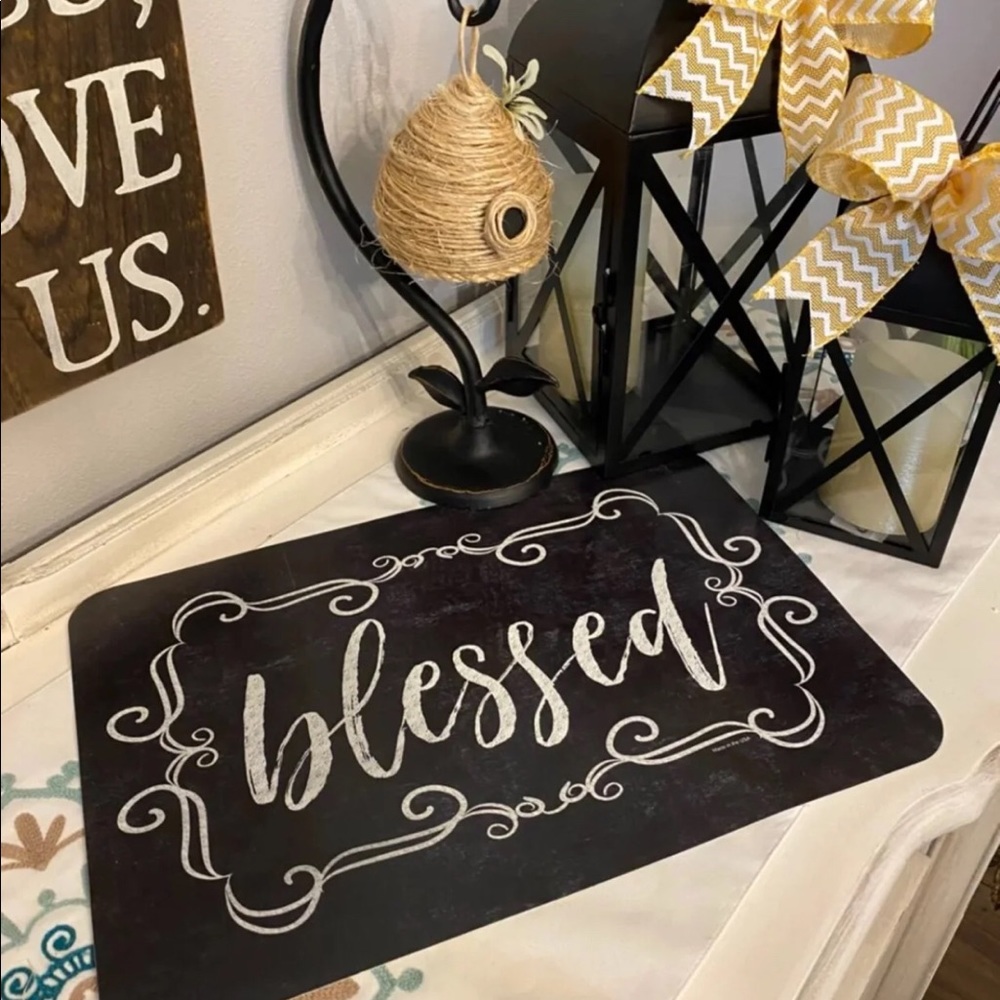 4x Farmhouse BLESSED Placemats